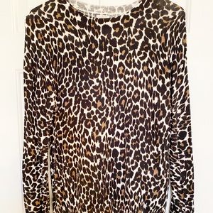 J Crew Factory Teddie Sweater Medium Leopard